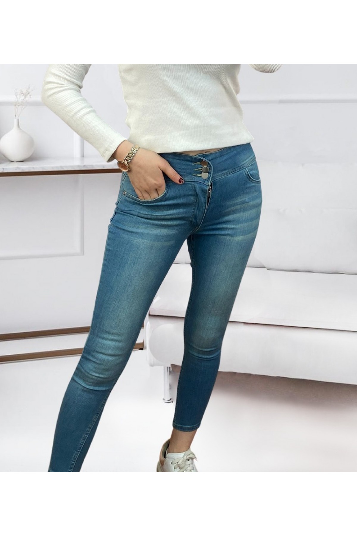 Yüksel Bel Likralı Kot Pantolon, 38344